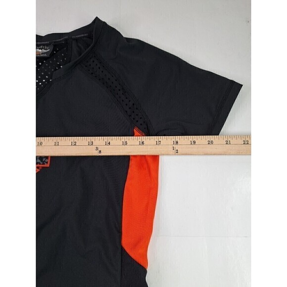 Harley-Davidson Womens Short Sleeve Henley Mesh Back Knit Black 96824-19VW Small - Picture 3 of 5